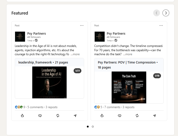 Psy Partners LinkedIn Featured section