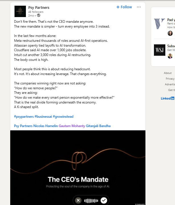 CEO Mandate LinkedIn post